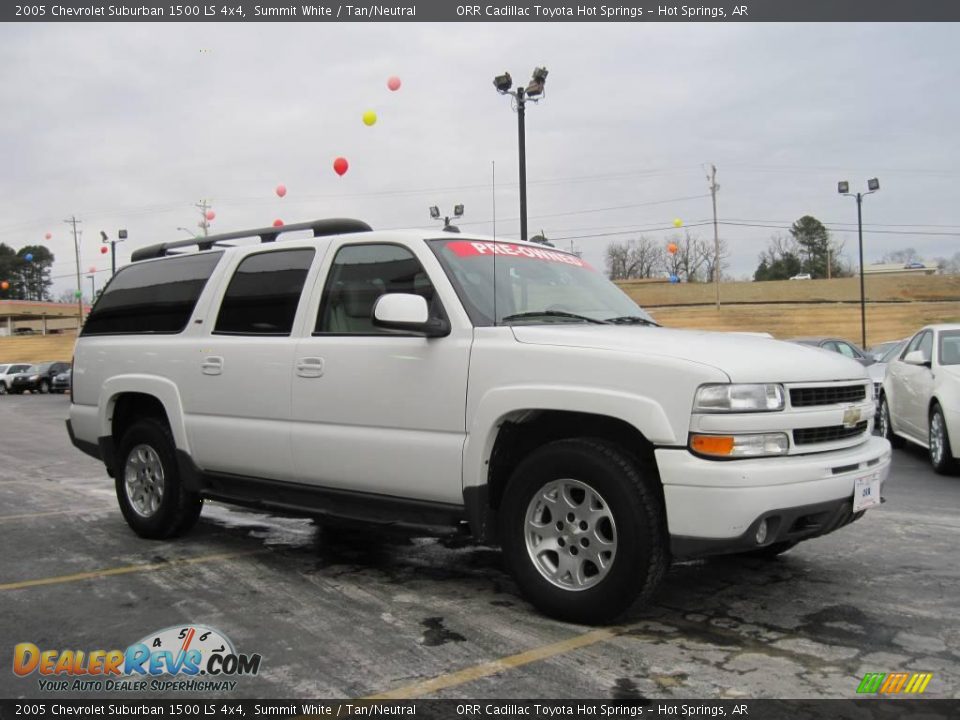 2005 Chevrolet Suburban 1500 LS 4x4 Summit White / Tan/Neutral Photo #2