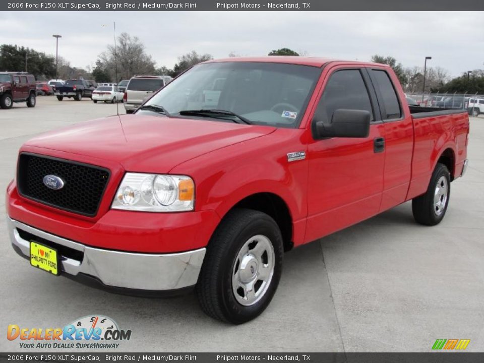 2006 Ford F150 XLT SuperCab Bright Red / Medium/Dark Flint Photo #7