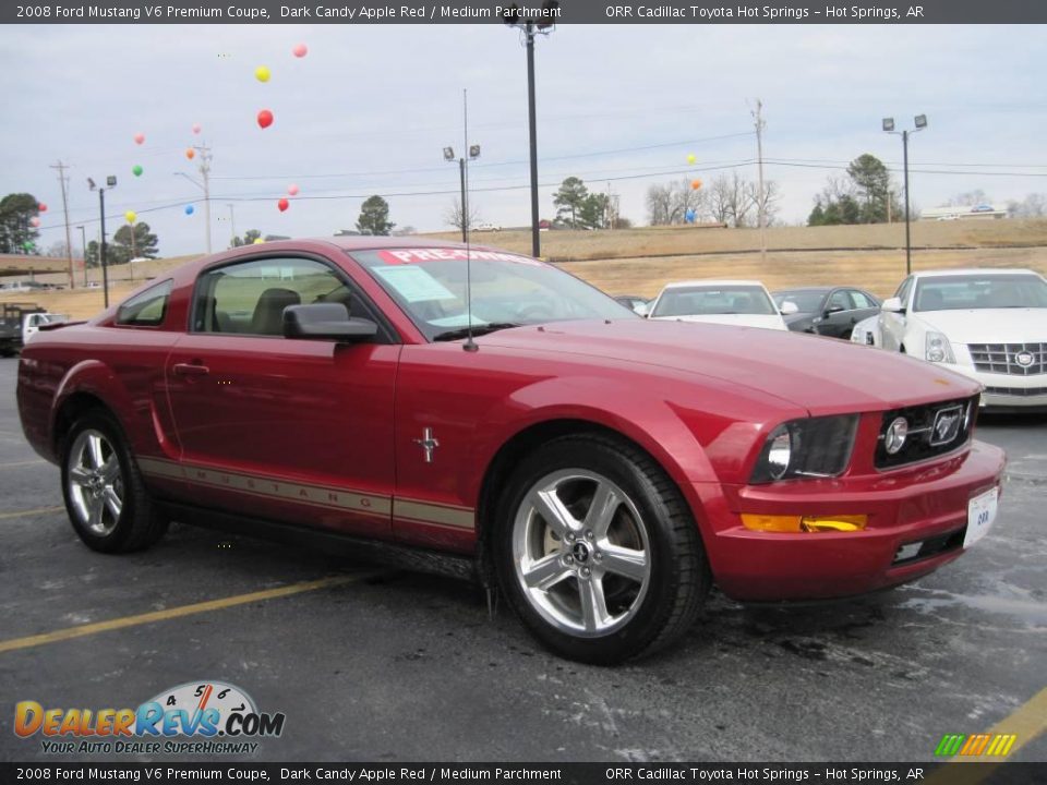 2008 Ford Mustang V6 Premium Coupe Dark Candy Apple Red / Medium Parchment Photo #2