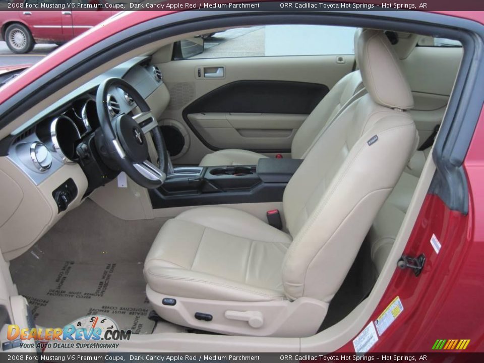 2008 Ford Mustang V6 Premium Coupe Dark Candy Apple Red / Medium Parchment Photo #6