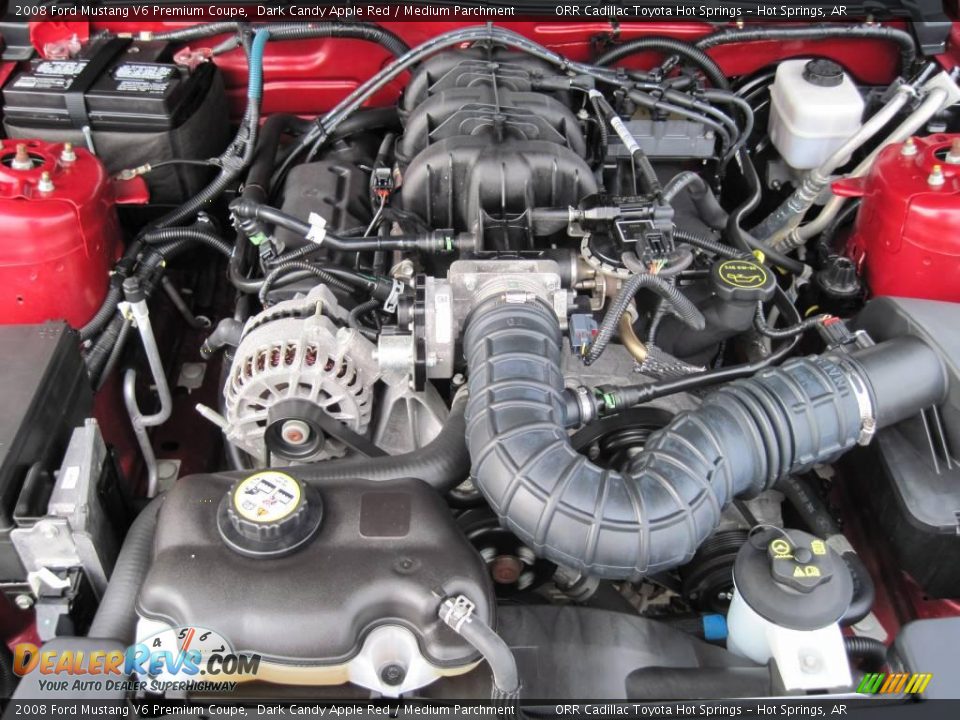 2008 Ford Mustang V6 Premium Coupe Dark Candy Apple Red / Medium Parchment Photo #8