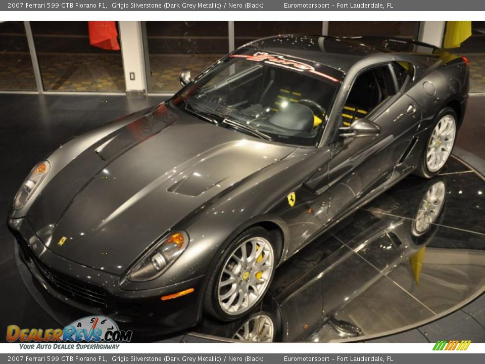 2007 Ferrari 599 GTB Fiorano F1 Grigio Silverstone (Dark Grey Metallic) / Nero (Black) Photo #3