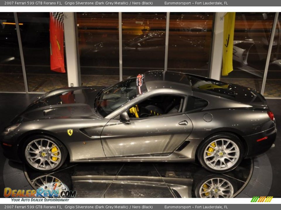 2007 Ferrari 599 GTB Fiorano F1 Grigio Silverstone (Dark Grey Metallic) / Nero (Black) Photo #7