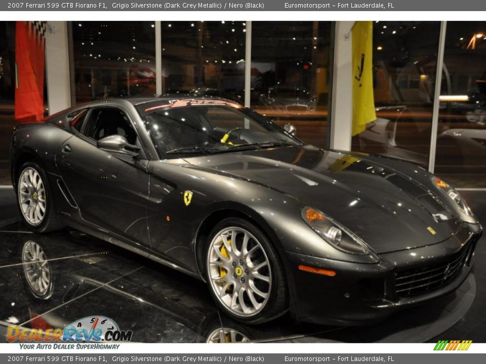 2007 Ferrari 599 GTB Fiorano F1 Grigio Silverstone (Dark Grey Metallic) / Nero (Black) Photo #16