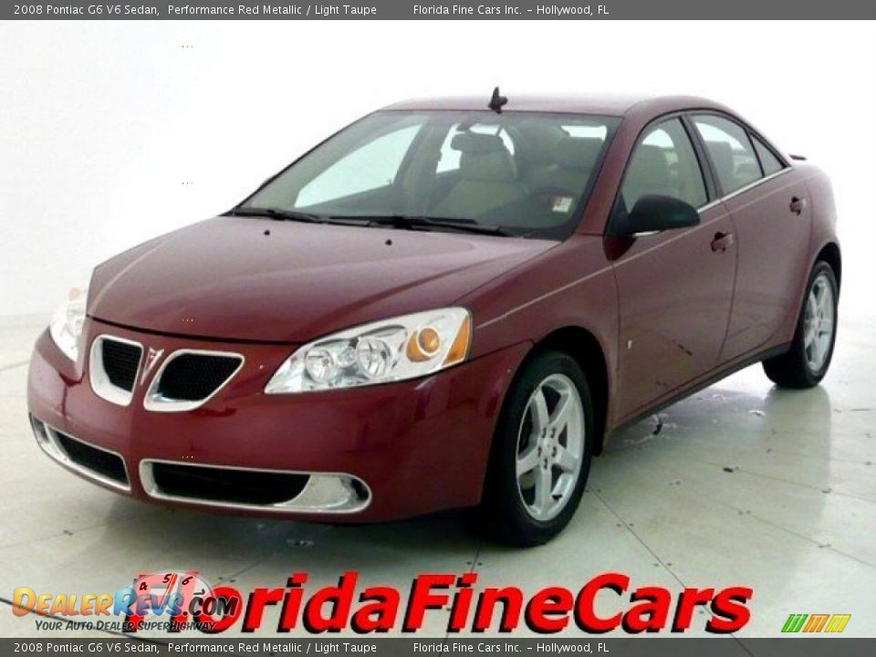 2008 Pontiac G6 V6 Sedan Performance Red Metallic / Light Taupe Photo #1