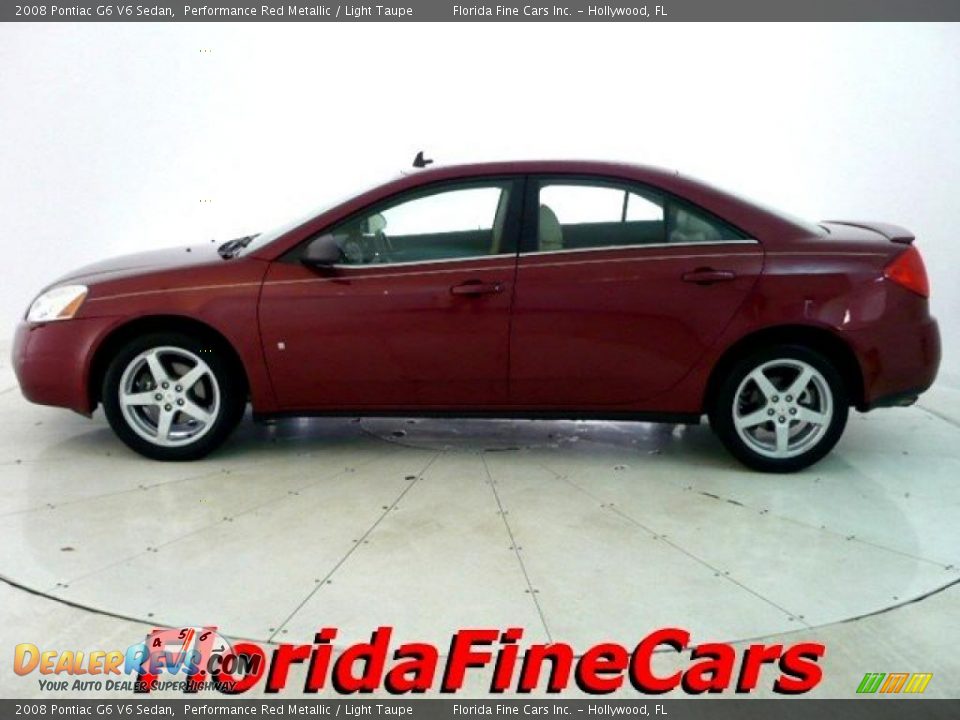 2008 Pontiac G6 V6 Sedan Performance Red Metallic / Light Taupe Photo #3