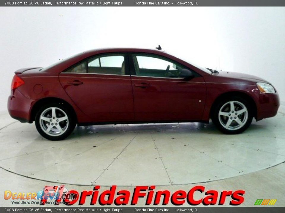2008 Pontiac G6 V6 Sedan Performance Red Metallic / Light Taupe Photo #4