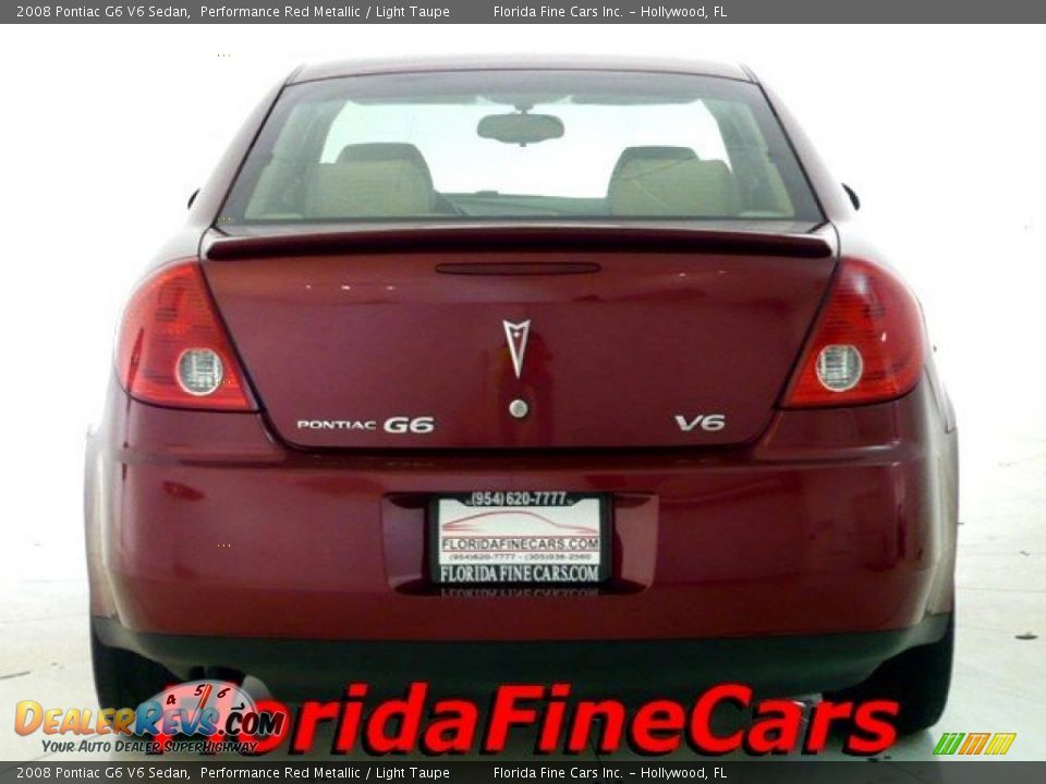 2008 Pontiac G6 V6 Sedan Performance Red Metallic / Light Taupe Photo #6