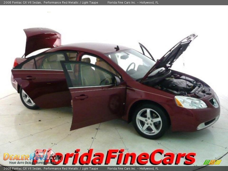 2008 Pontiac G6 V6 Sedan Performance Red Metallic / Light Taupe Photo #7
