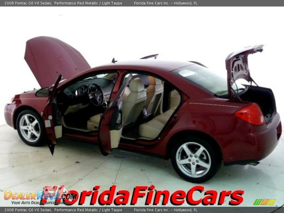 2008 Pontiac G6 V6 Sedan Performance Red Metallic / Light Taupe Photo #8