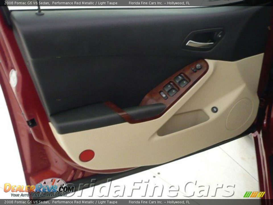 2008 Pontiac G6 V6 Sedan Performance Red Metallic / Light Taupe Photo #11