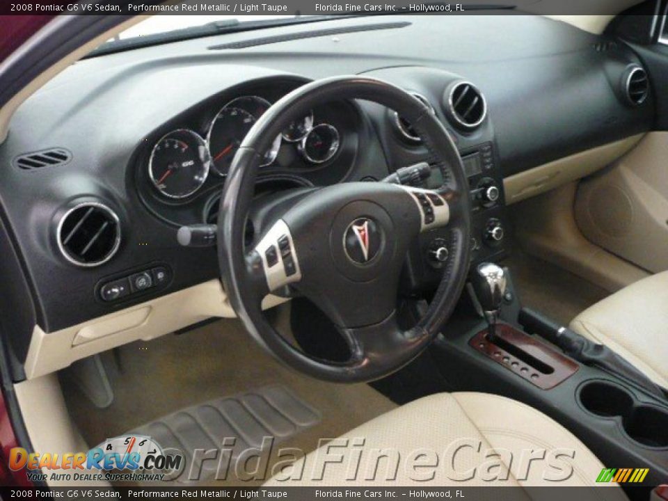 2008 Pontiac G6 V6 Sedan Performance Red Metallic / Light Taupe Photo #12