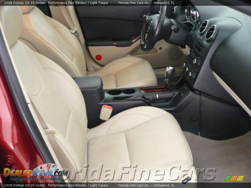 2008 Pontiac G6 V6 Sedan Performance Red Metallic / Light Taupe Photo #13