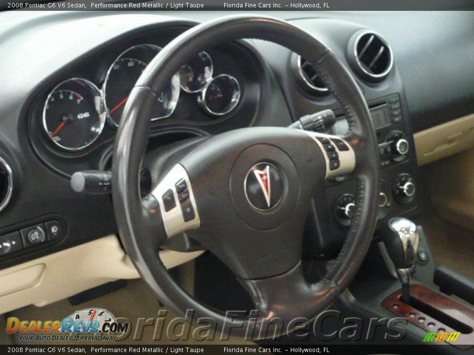 2008 Pontiac G6 V6 Sedan Performance Red Metallic / Light Taupe Photo #16