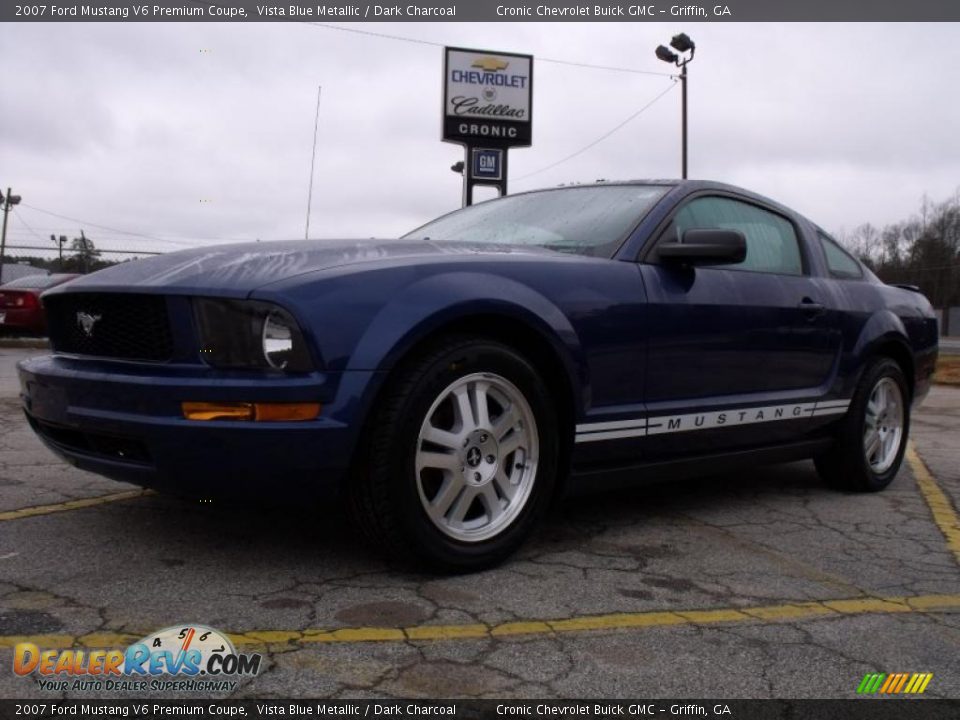 2007 Ford Mustang V6 Premium Coupe Vista Blue Metallic / Dark Charcoal Photo #1