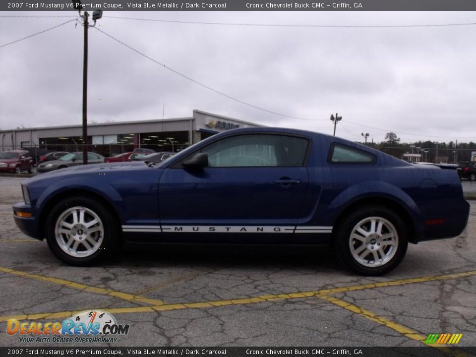 2007 Ford Mustang V6 Premium Coupe Vista Blue Metallic / Dark Charcoal Photo #2