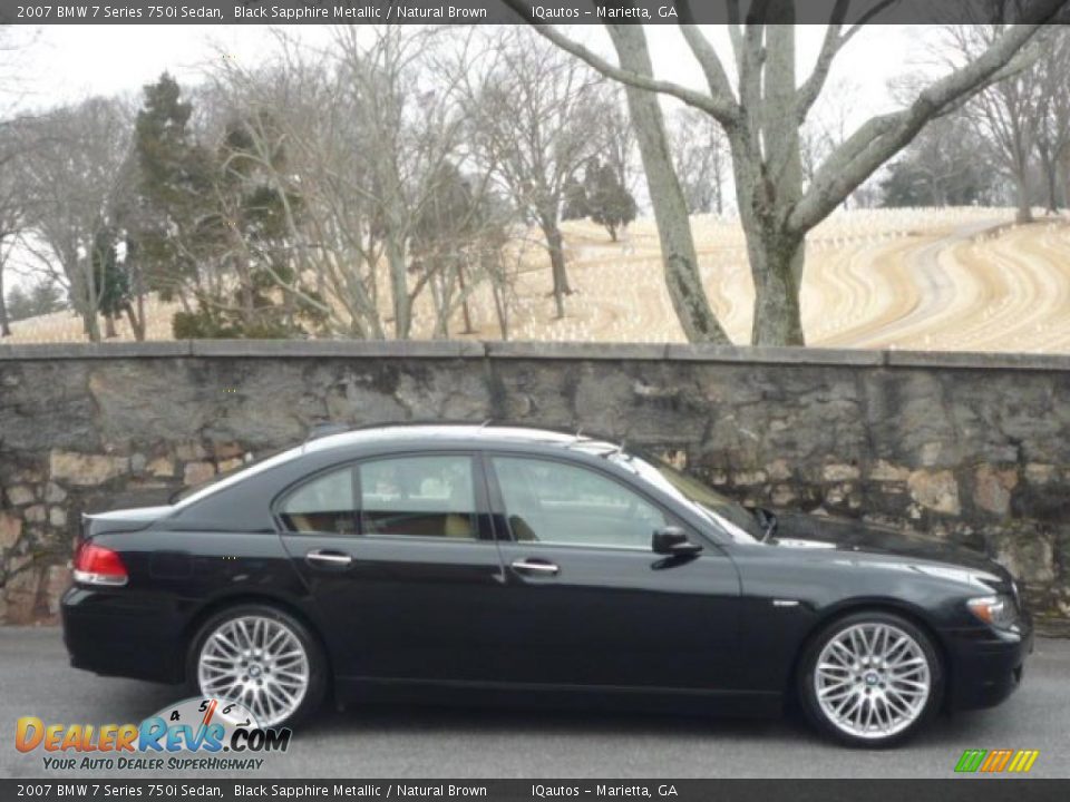 2007 BMW 7 Series 750i Sedan Black Sapphire Metallic / Natural Brown Photo #2