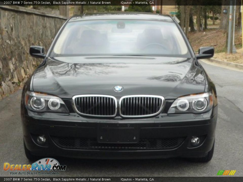 2007 BMW 7 Series 750i Sedan Black Sapphire Metallic / Natural Brown Photo #3