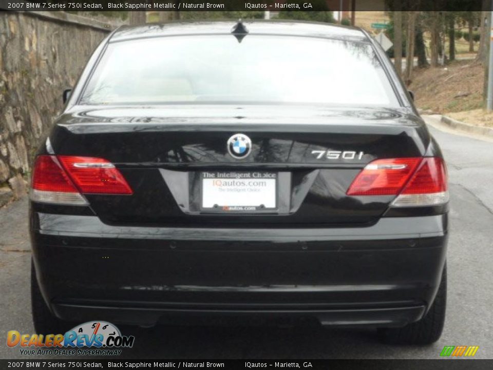 2007 BMW 7 Series 750i Sedan Black Sapphire Metallic / Natural Brown Photo #6