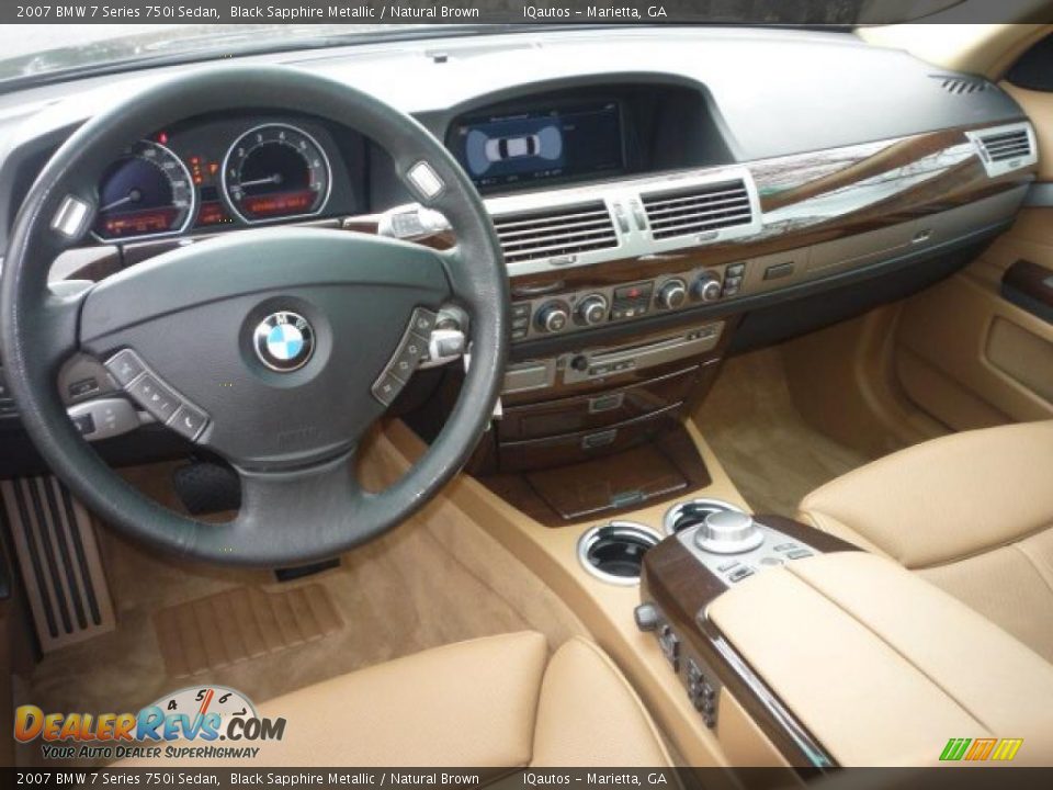 2007 BMW 7 Series 750i Sedan Black Sapphire Metallic / Natural Brown Photo #7