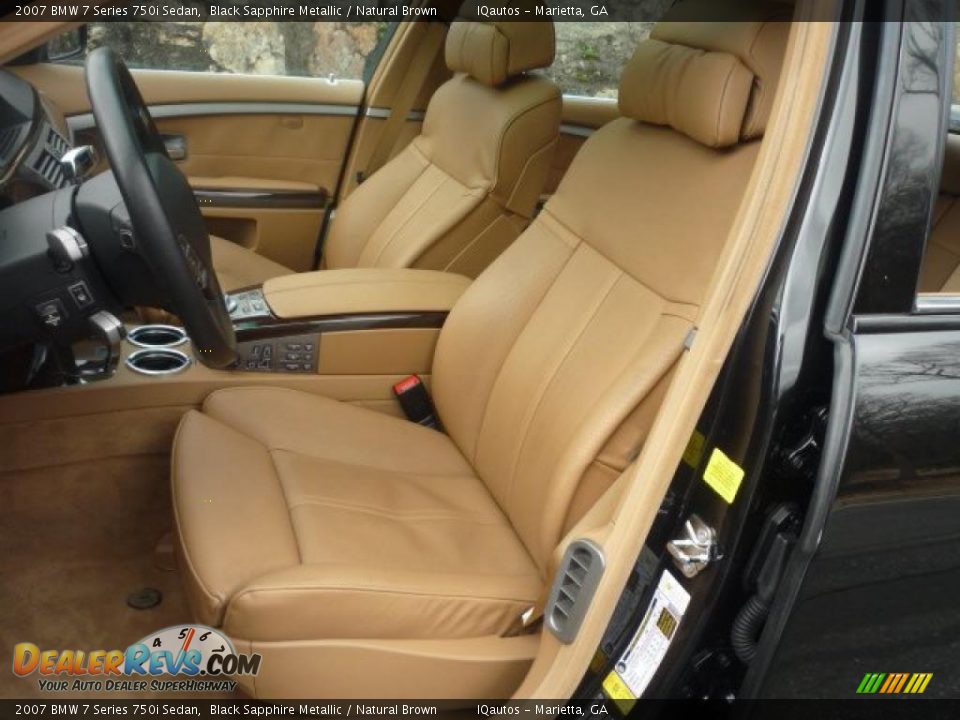 2007 BMW 7 Series 750i Sedan Black Sapphire Metallic / Natural Brown Photo #8