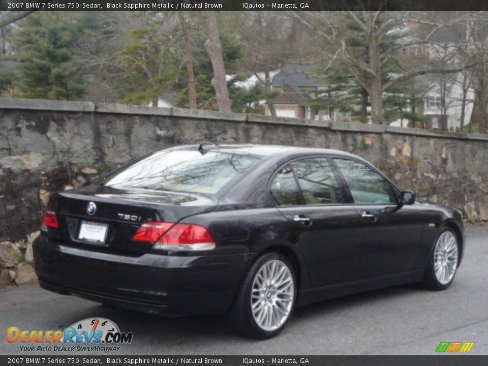 2007 BMW 7 Series 750i Sedan Black Sapphire Metallic / Natural Brown Photo #10