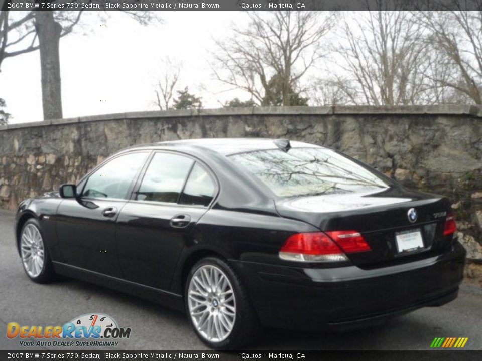 2007 BMW 7 Series 750i Sedan Black Sapphire Metallic / Natural Brown Photo #11