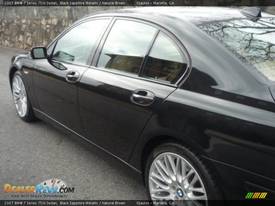 2007 BMW 7 Series 750i Sedan Black Sapphire Metallic / Natural Brown Photo #12