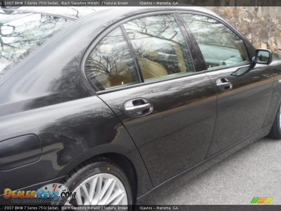 2007 BMW 7 Series 750i Sedan Black Sapphire Metallic / Natural Brown Photo #13
