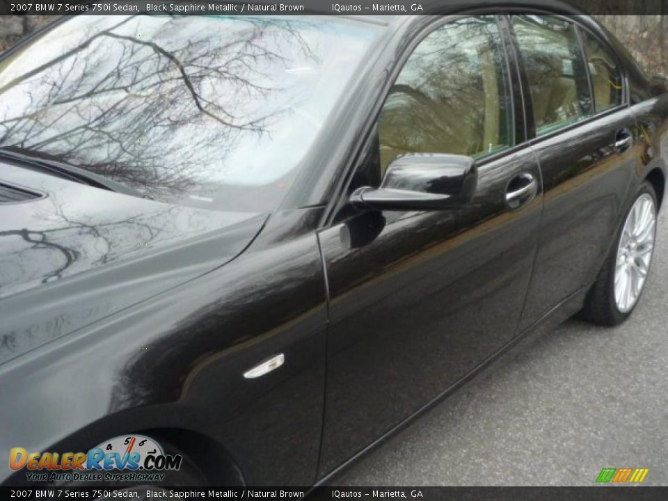 2007 BMW 7 Series 750i Sedan Black Sapphire Metallic / Natural Brown Photo #15