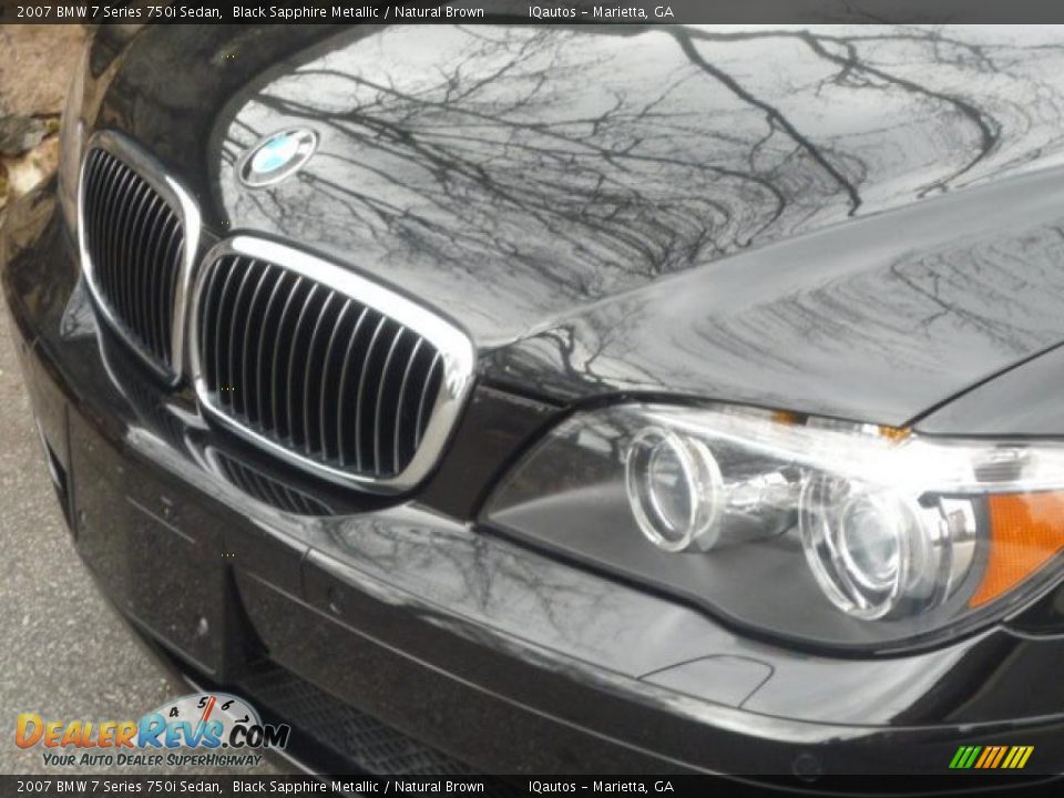 2007 BMW 7 Series 750i Sedan Black Sapphire Metallic / Natural Brown Photo #16
