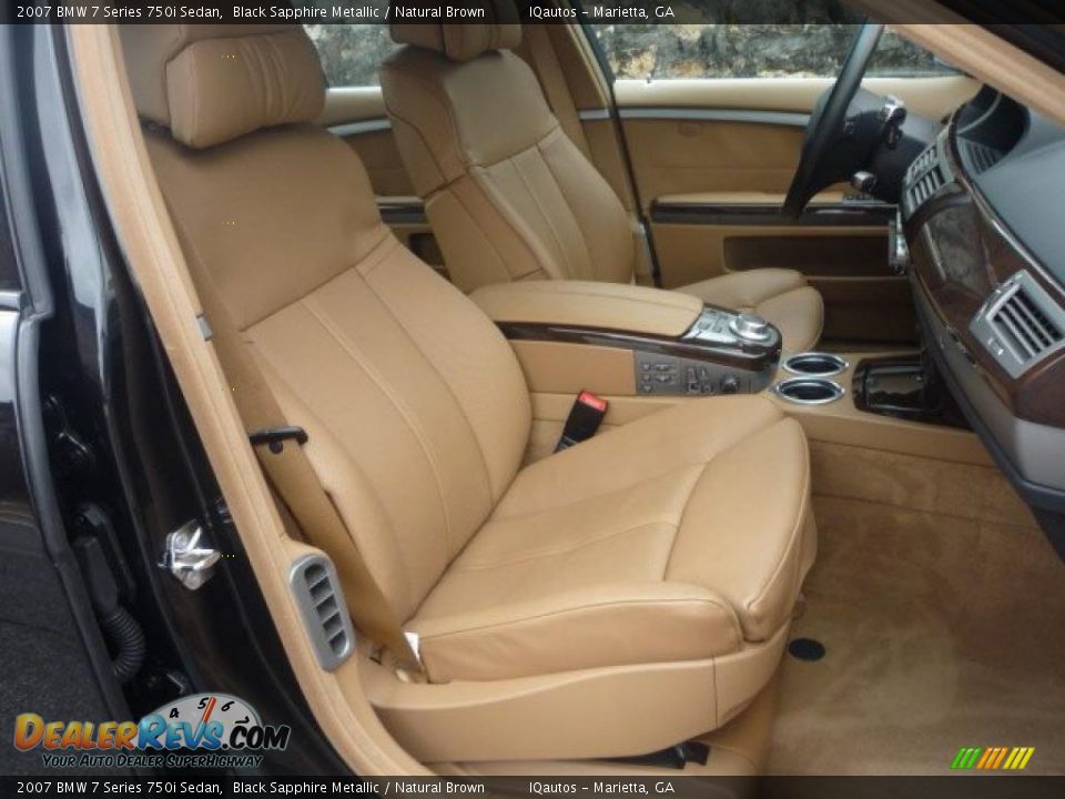 2007 BMW 7 Series 750i Sedan Black Sapphire Metallic / Natural Brown Photo #21
