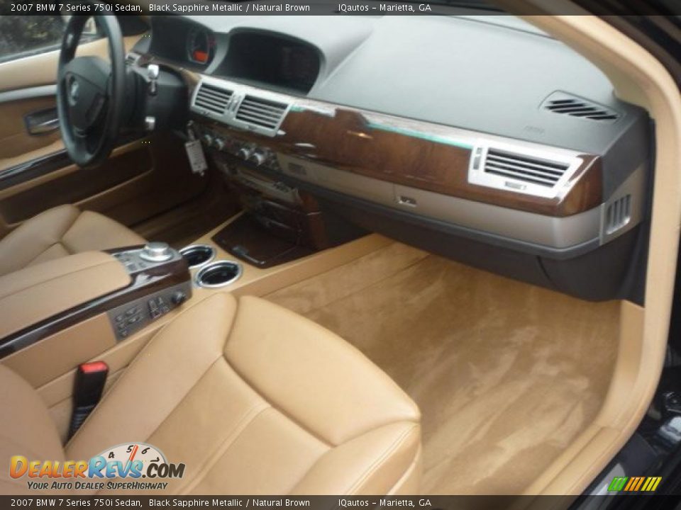 2007 BMW 7 Series 750i Sedan Black Sapphire Metallic / Natural Brown Photo #22