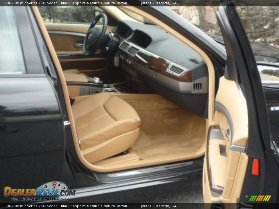 2007 BMW 7 Series 750i Sedan Black Sapphire Metallic / Natural Brown Photo #23