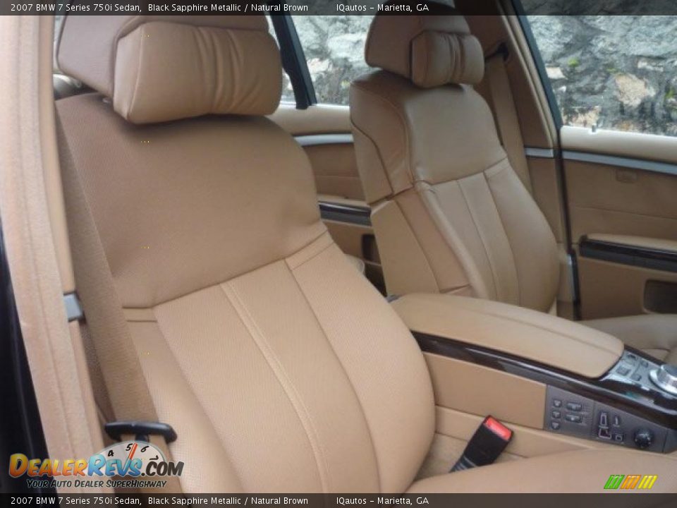 2007 BMW 7 Series 750i Sedan Black Sapphire Metallic / Natural Brown Photo #24