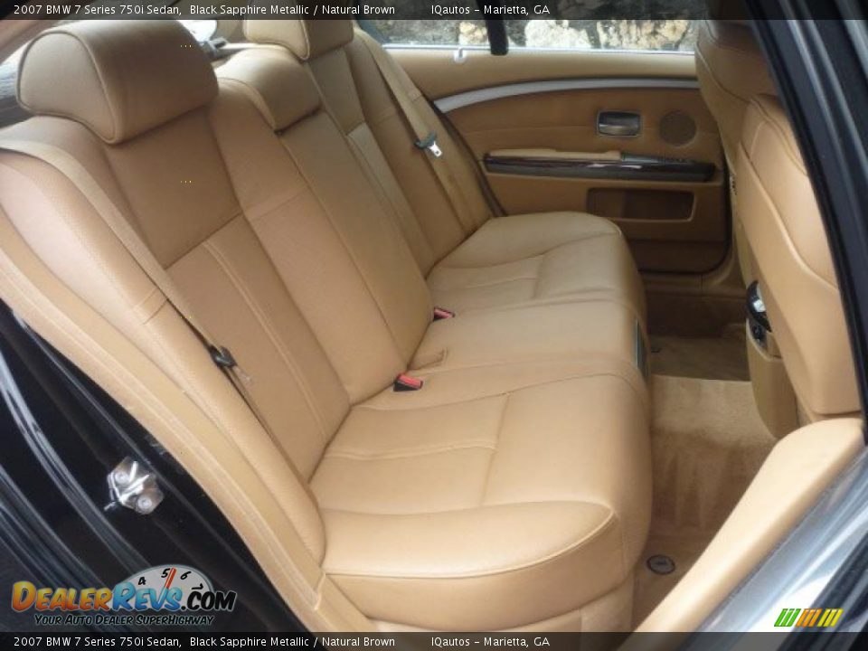 2007 BMW 7 Series 750i Sedan Black Sapphire Metallic / Natural Brown Photo #25