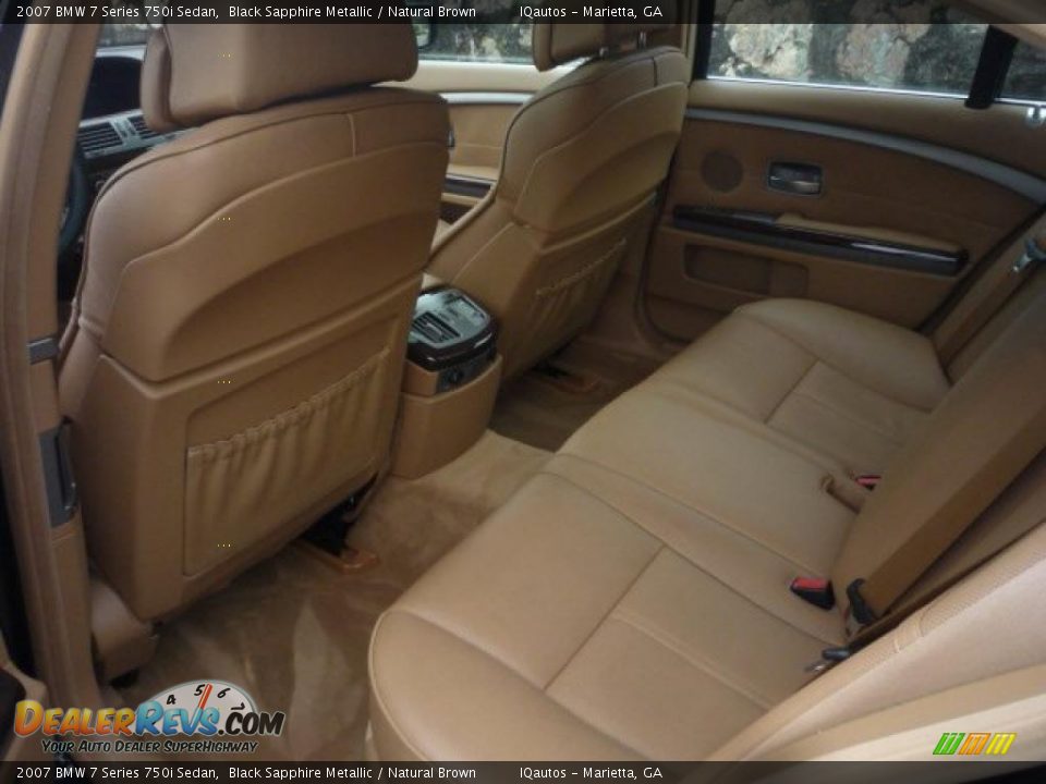 2007 BMW 7 Series 750i Sedan Black Sapphire Metallic / Natural Brown Photo #28