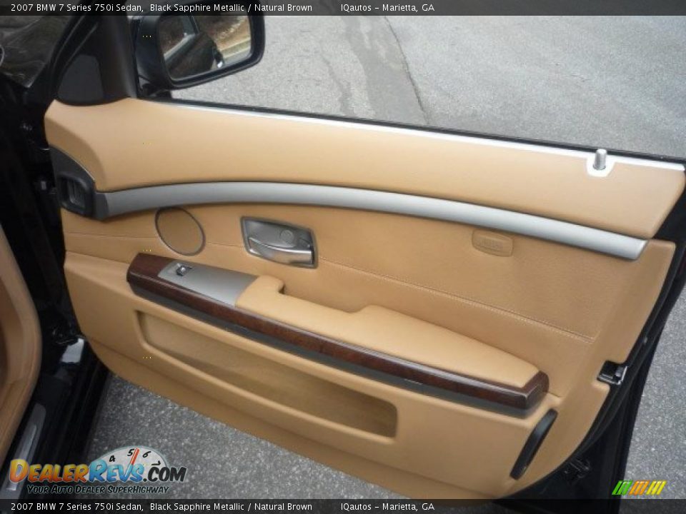 2007 BMW 7 Series 750i Sedan Black Sapphire Metallic / Natural Brown Photo #33