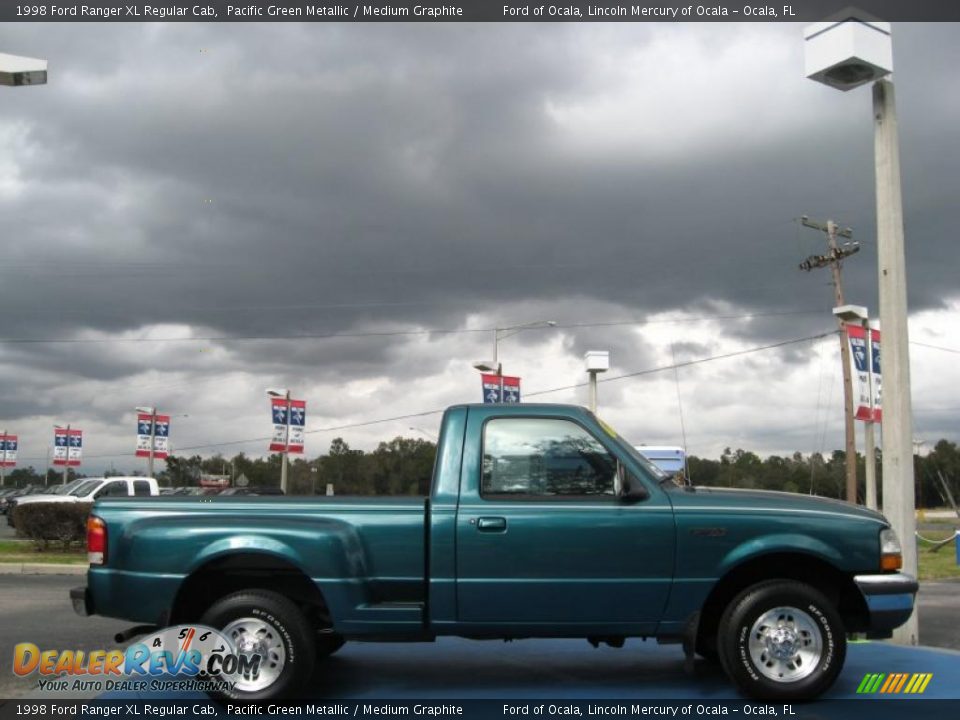 1998 Ford Ranger XL Regular Cab Pacific Green Metallic / Medium Graphite Photo #6