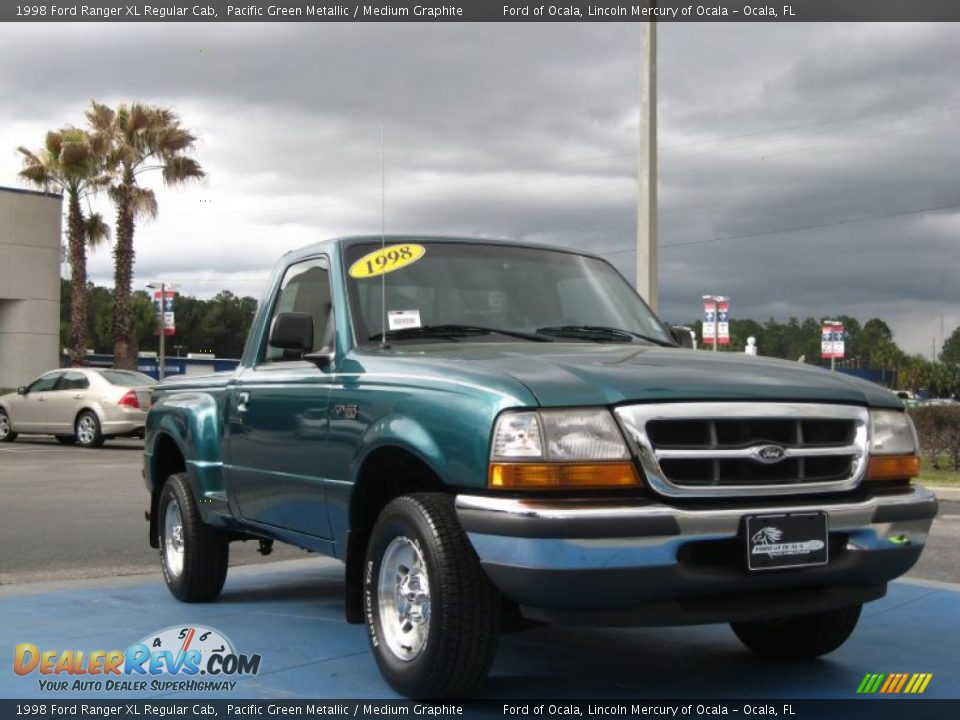 1998 Ford Ranger XL Regular Cab Pacific Green Metallic / Medium Graphite Photo #7