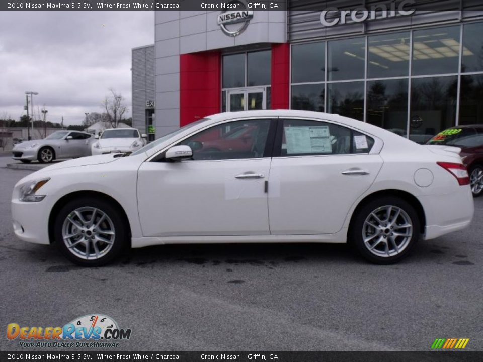 2010 Nissan Maxima 3.5 SV Winter Frost White / Charcoal Photo #2