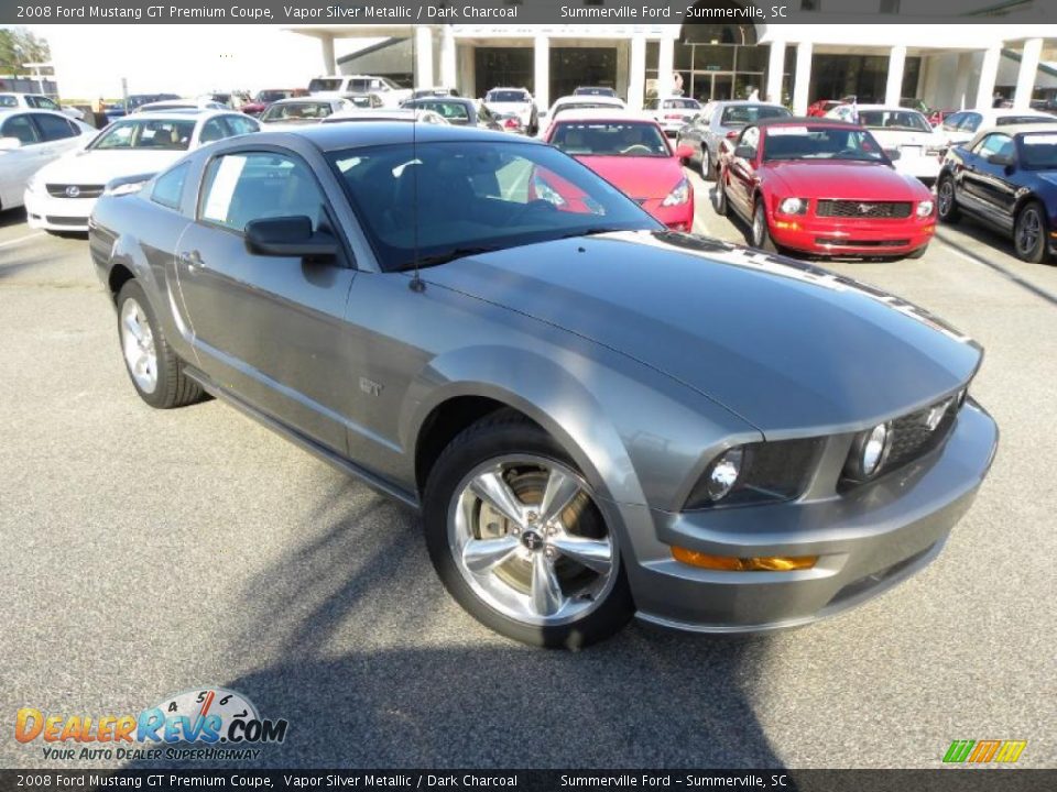 2008 Ford Mustang GT Premium Coupe Vapor Silver Metallic / Dark Charcoal Photo #1
