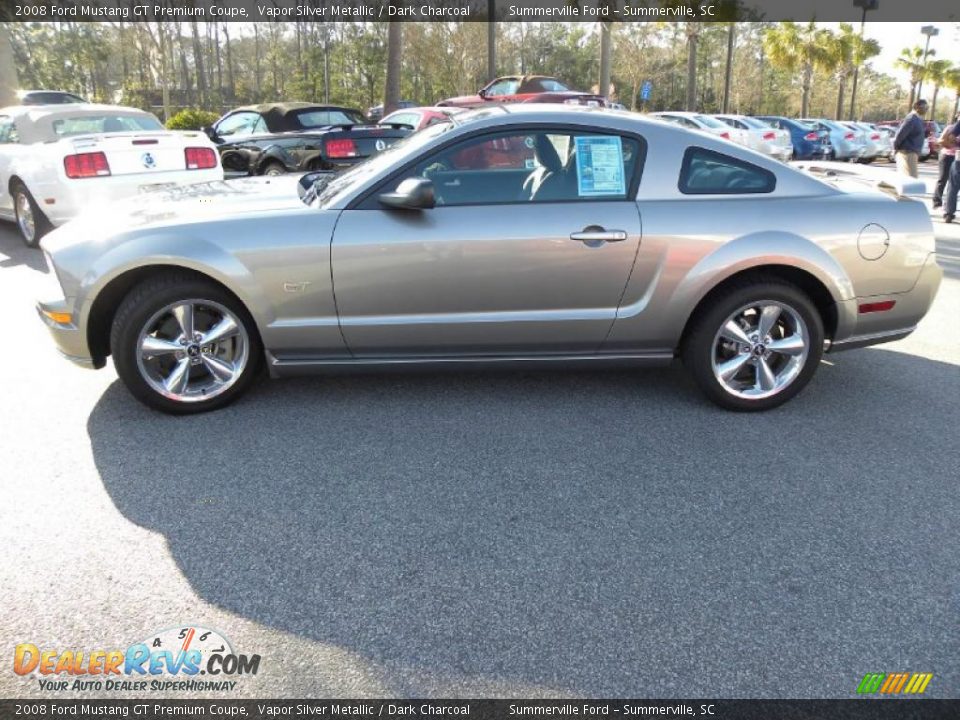 2008 Ford Mustang GT Premium Coupe Vapor Silver Metallic / Dark Charcoal Photo #2