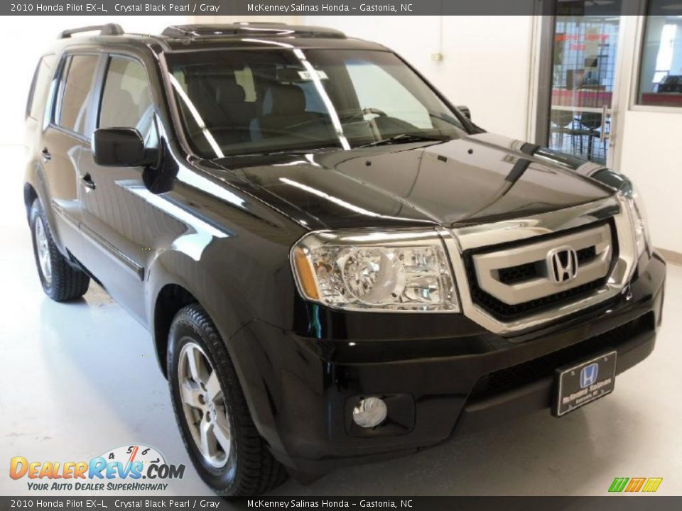 2010 Honda Pilot EX-L Crystal Black Pearl / Gray Photo #5