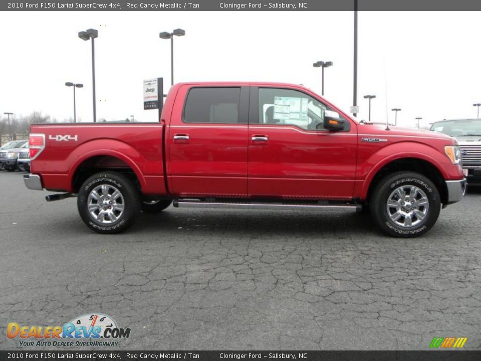 2010 Ford F150 Lariat SuperCrew 4x4 Red Candy Metallic / Tan Photo #2