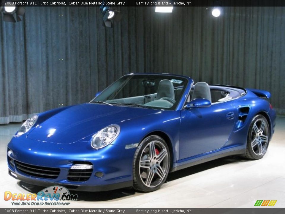 2008 Porsche 911 Turbo Cabriolet Cobalt Blue Metallic / Stone Grey Photo #1