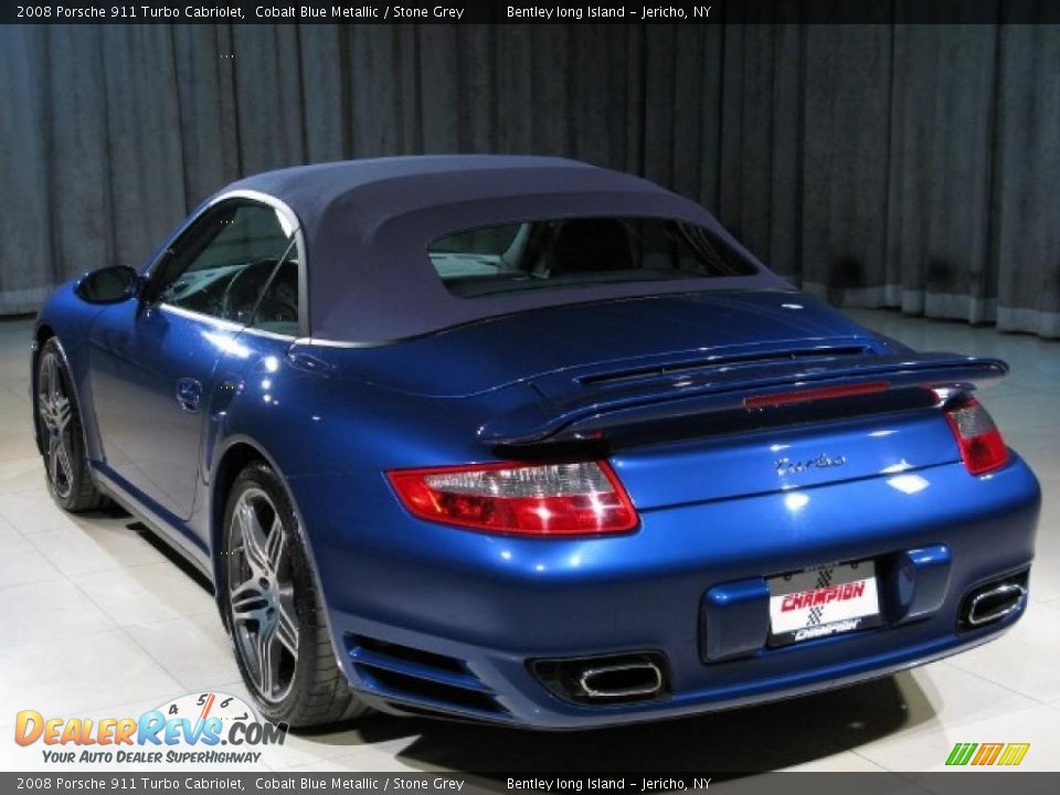 2008 Porsche 911 Turbo Cabriolet Cobalt Blue Metallic / Stone Grey Photo #2