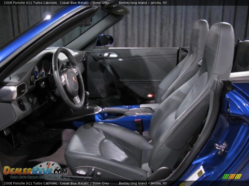 2008 Porsche 911 Turbo Cabriolet Cobalt Blue Metallic / Stone Grey Photo #6