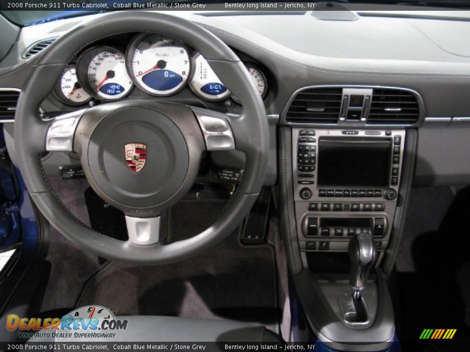 2008 Porsche 911 Turbo Cabriolet Cobalt Blue Metallic / Stone Grey Photo #7