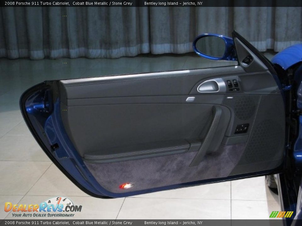 2008 Porsche 911 Turbo Cabriolet Cobalt Blue Metallic / Stone Grey Photo #11